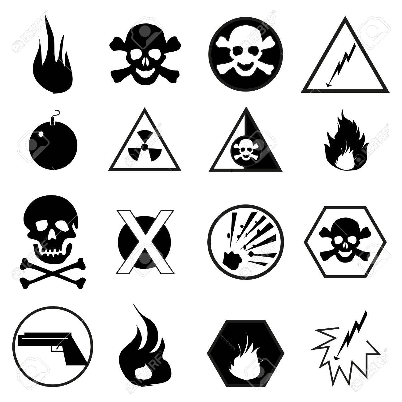 危険の警告にアイコンを設定 のイラスト素材 ベクタ Image