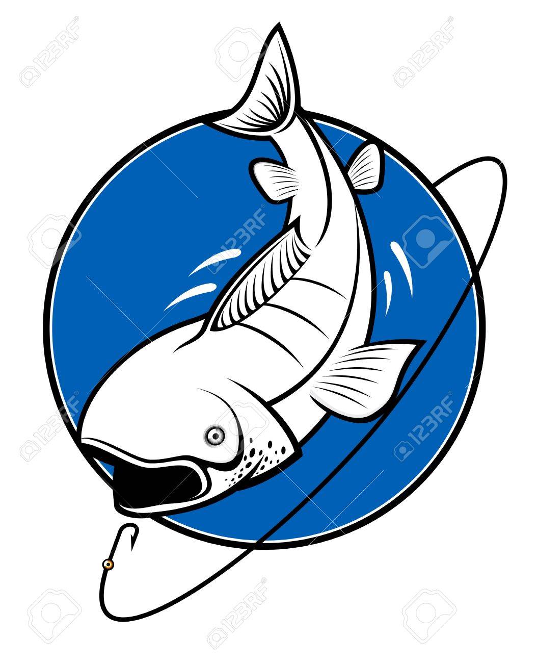 Fish as a fishing symbol isolated on white - 8910398 Fish as a fishing symbol isolated on white - 8910398