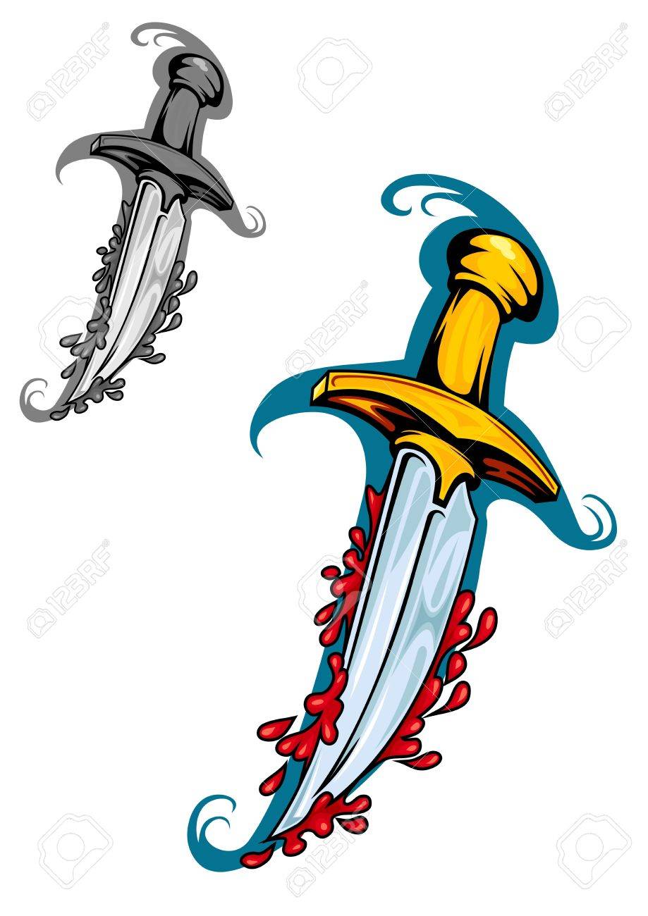 Schwert Mit Blut In Comic Stil Fur Tattoo Design Lizenzfrei Nutzbare Vektorgrafiken Clip Arts Illustrationen Image 10618781