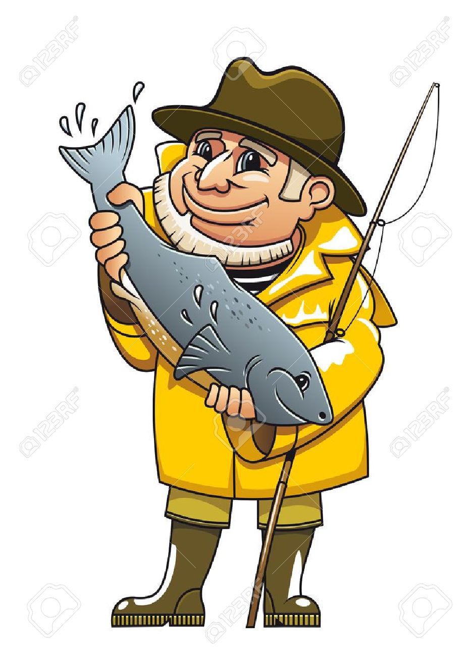 نتيجة بحث الصور عن صور صياد يصطاد سمك كرتون
