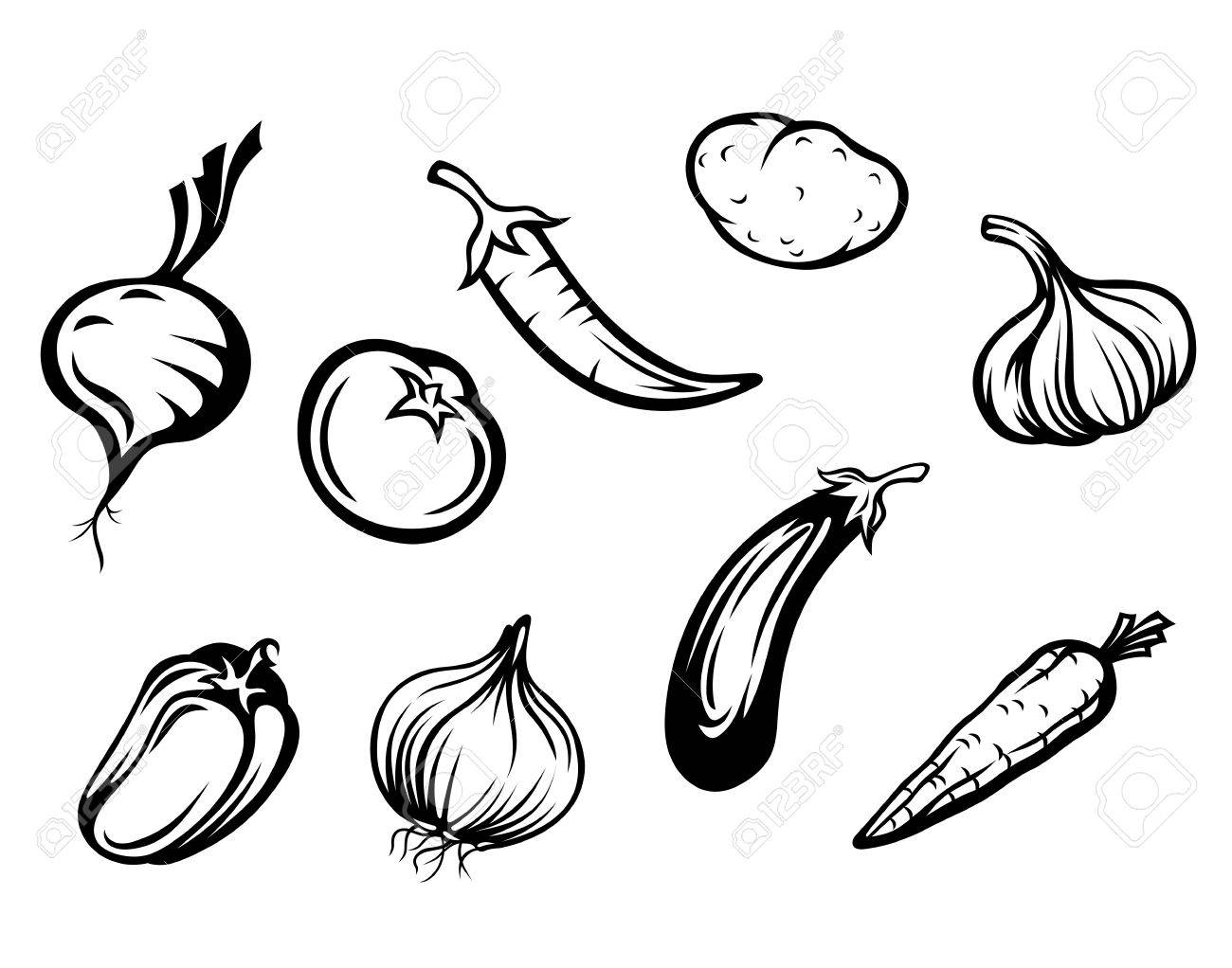 Set of fresh vegetables isolated on white background - 13603966 Set of fresh vegetables isolated on white background - 13603966