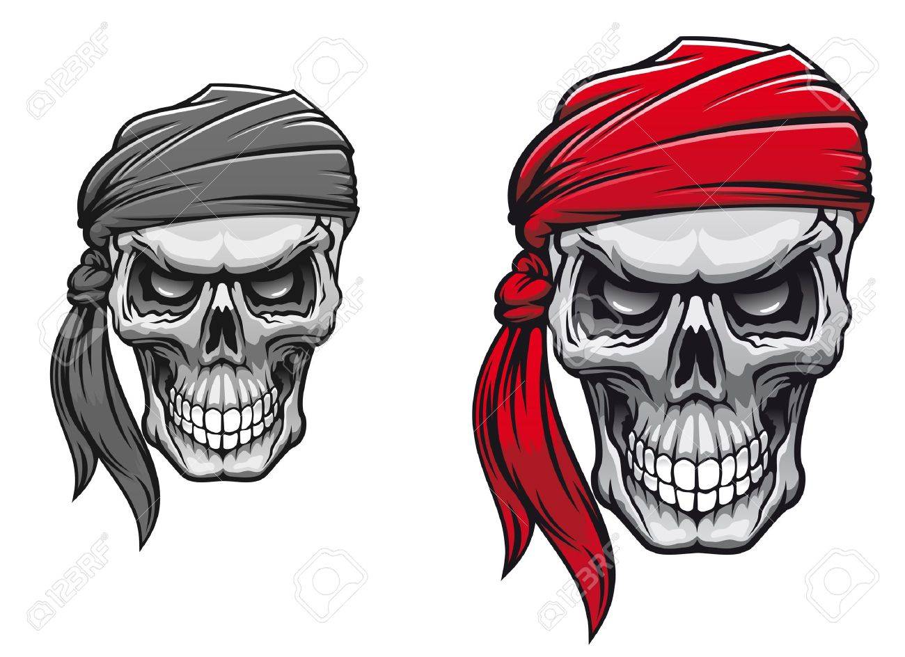 danger pirate skull in bandane for tattoo or t shirt design danger pirate skull in bandane for tattoo or t shirt design