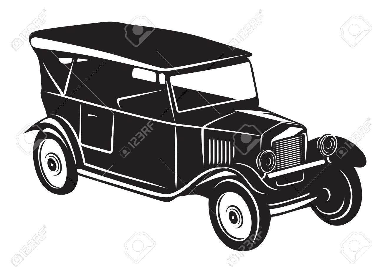 ロードスターの車のビンテージ デザインのレトロなスタイルのイラスト素材 ベクタ Image