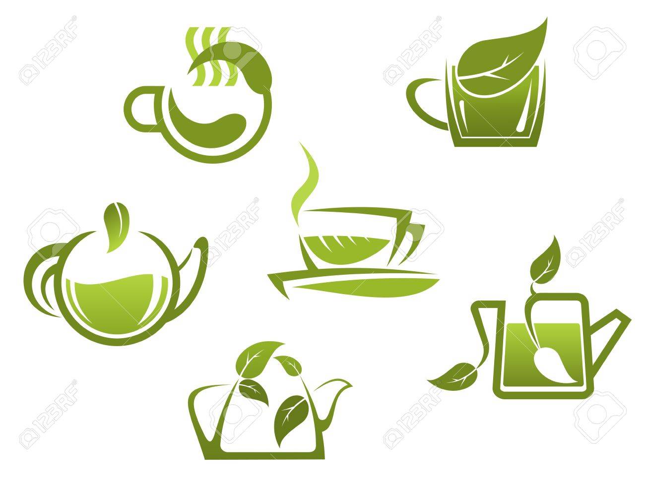 green tea symbols and icons for fast food or cafe design royalty green tea symbols and icons for fast food or cafe design royalty