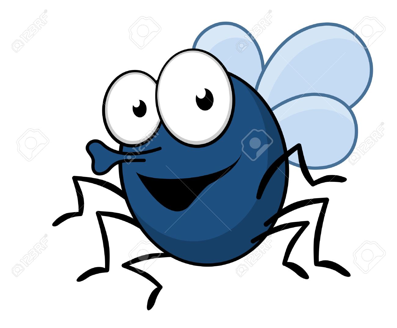 Ilustración Vectorial De Dibujos Animados De Un Insecto Mosca Con ...