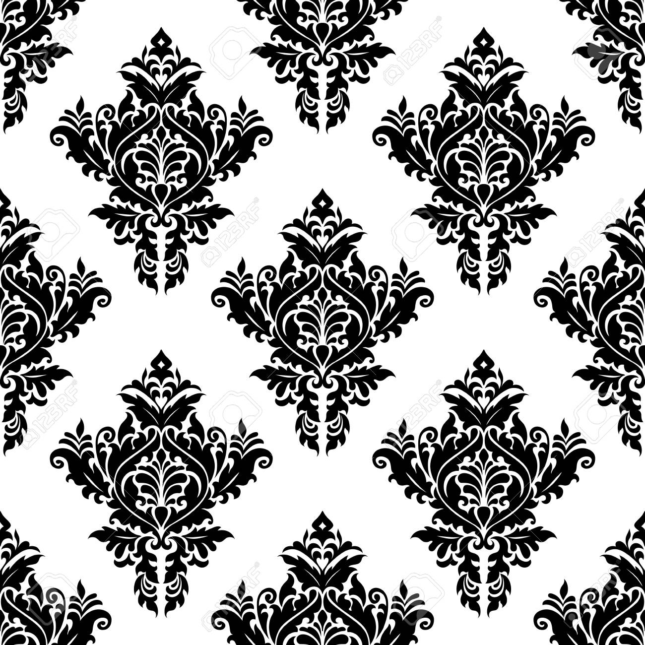 テキスタイルや壁紙のデザインのモノクロ シームレス花柄 のイラスト素材 ベクタ Image