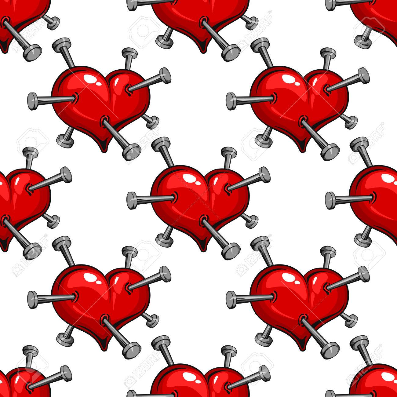 nahtlose muster von einem nagel besetzt rotes herz ein symbol fr die schmerz der liebe oder - Muster Fur Nagel nahtlose muster von einem nagel besetzt rotes herz ein symbol fr die schmerz der liebe oder - Muster Fur Nagel