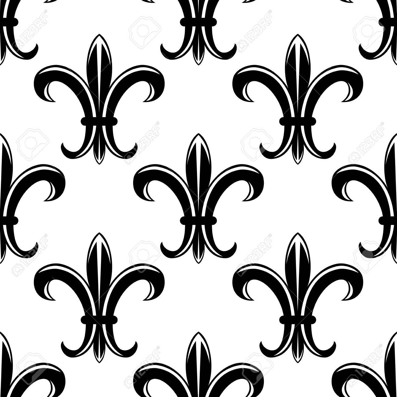 Klassische Viktorianische Schwarze Und Weisse Nahtlose Koniglichen Muster Mit Wiederholten Fleur De Lys Fur Tapeten Und Hintergrund Design Blumen Lizenzfrei Nutzbare Vektorgrafiken Clip Arts Illustrationen Image 35132112