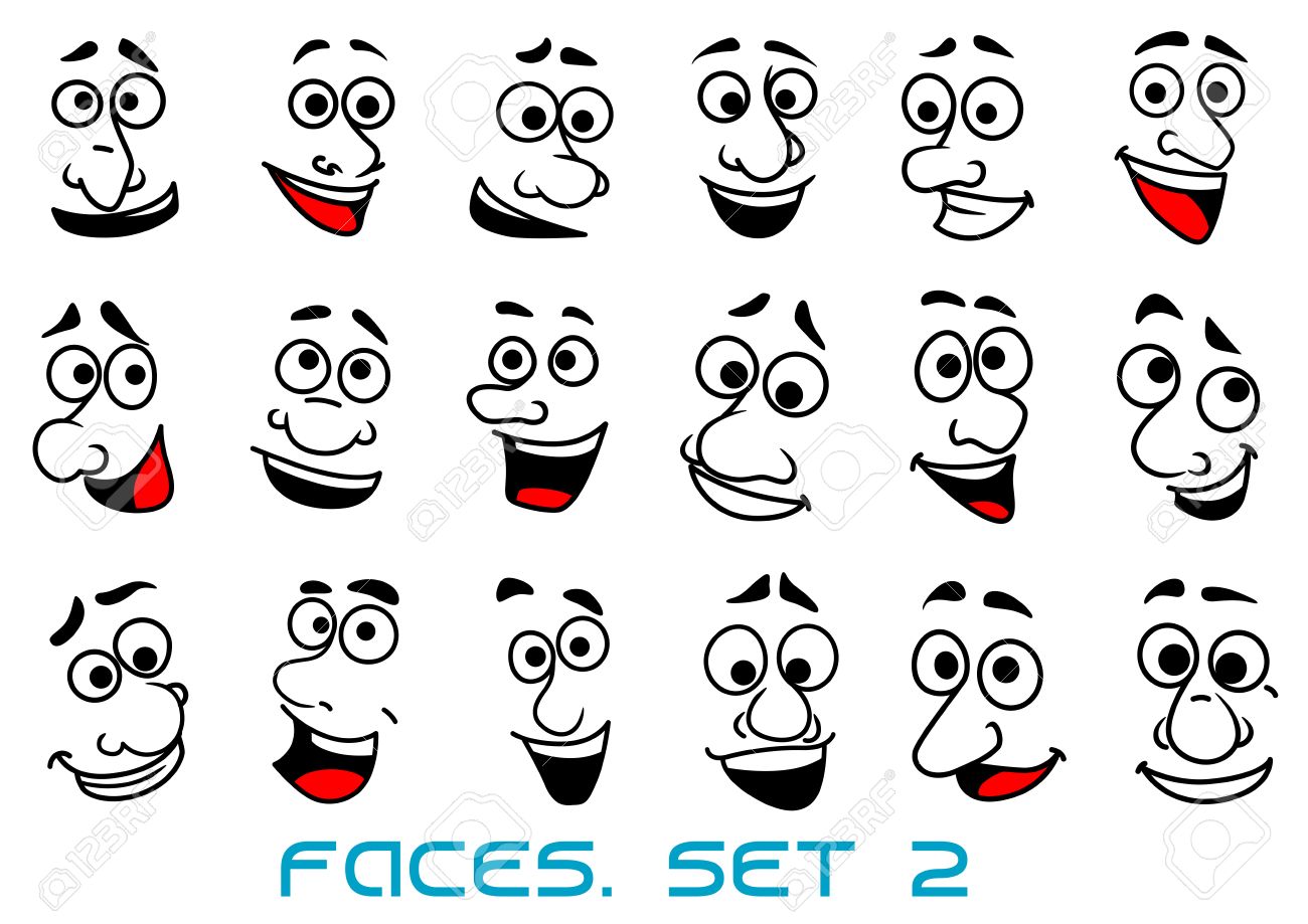 Premium Vector  Laughing expression in comic style happy cartoon face