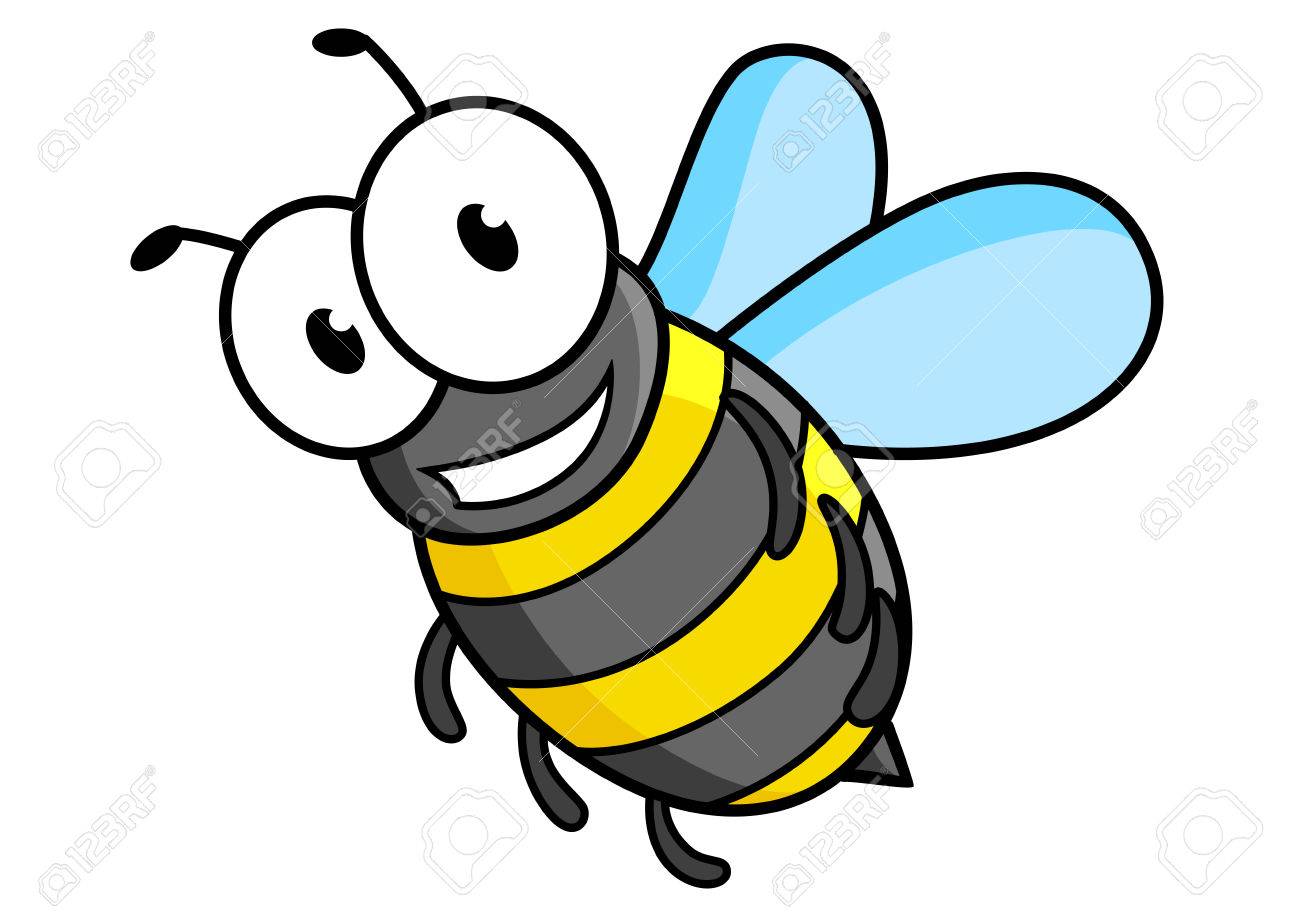 ストライプおなかと面白い目漫画ハチやハチのキャラクター のイラスト素材 ベクタ Image