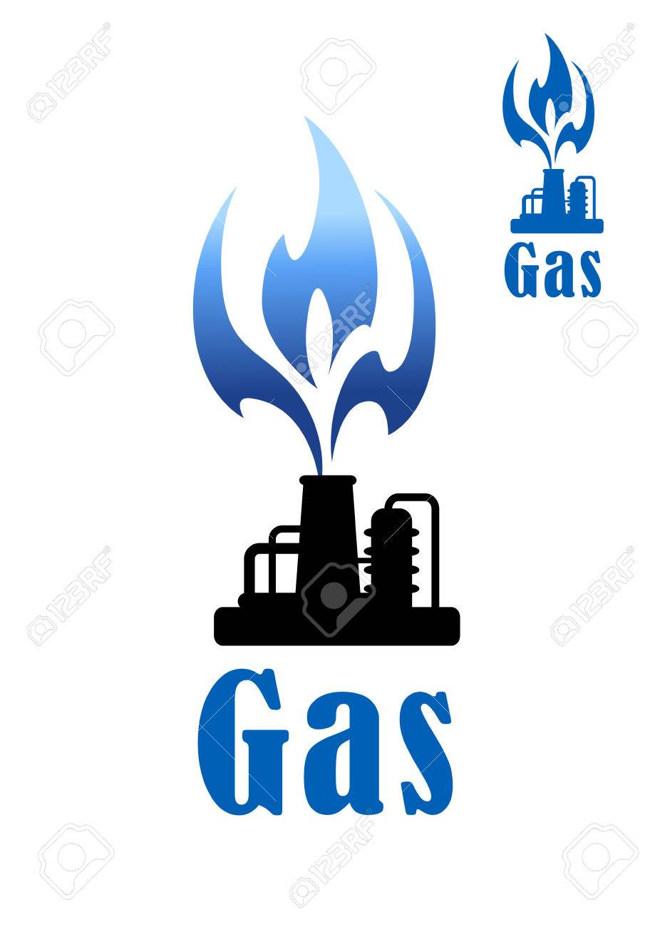 Gas Refinery And Mining Concept With A Silhouette Of Petrochemical