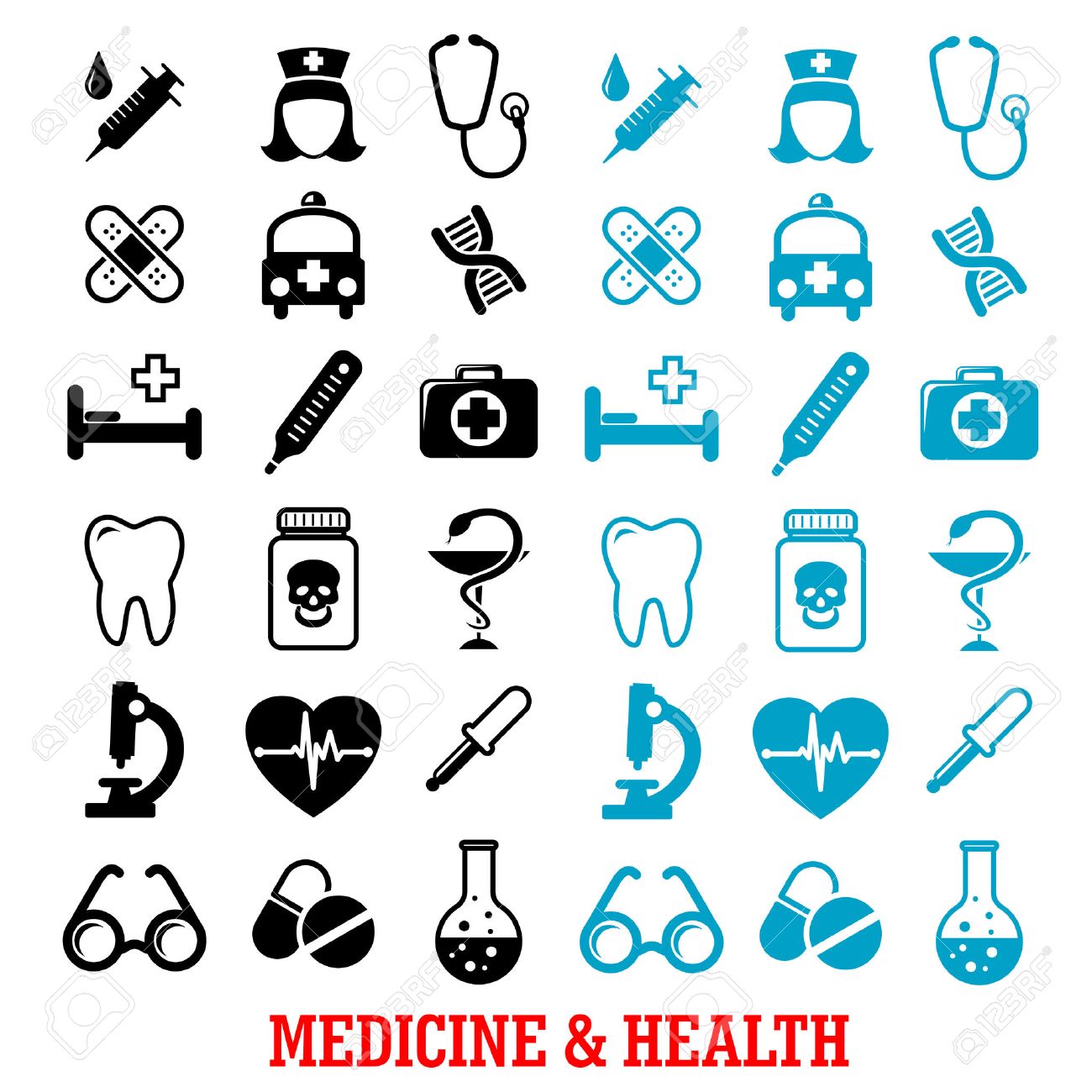 病院や薬局のサイン 看護師 救急車 救急ボックス 錠剤 注射器 聴診器 黒と青のシルエットと医学と健康のアイコンを設定心臓心電図 歯 メガネ Dna 顕微鏡 のイラスト素材 ベクタ Image 4600