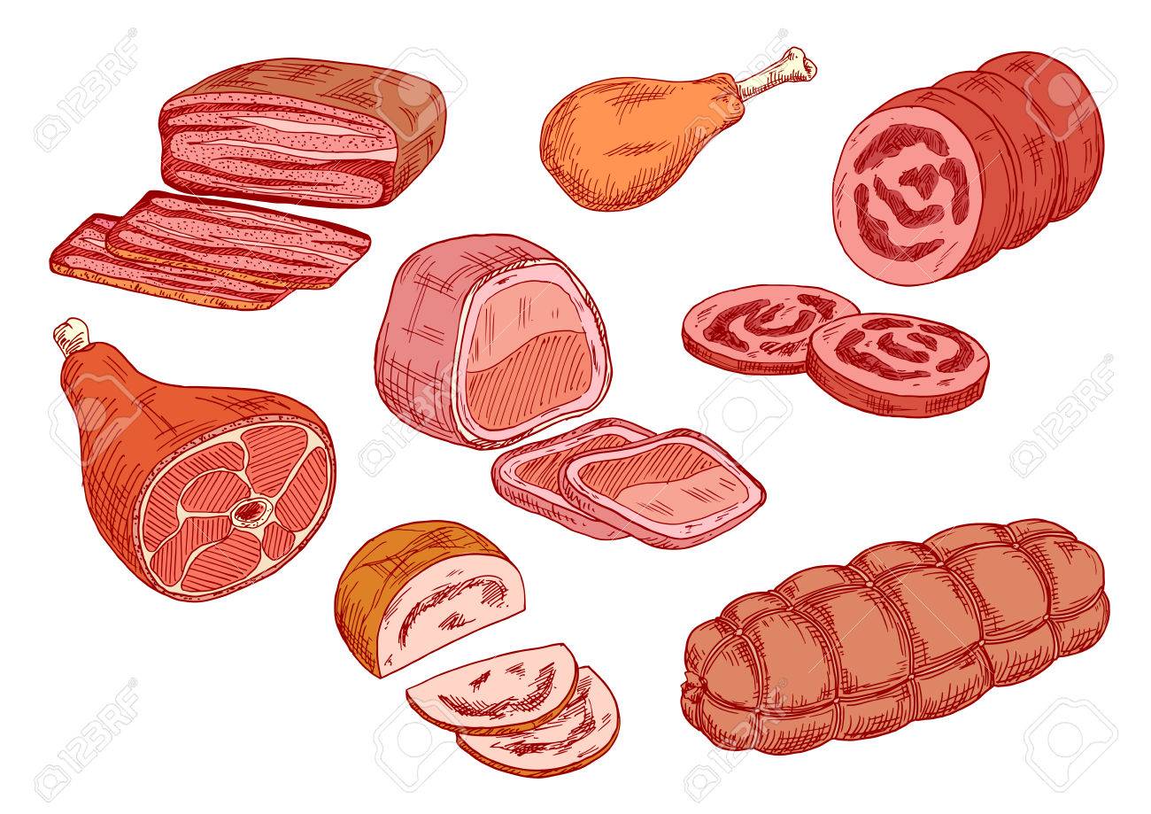 Cooked Meat Delicatessen Sketches With Smoked Pork Ham, Sticks Of ... for Pork Meat Clipart
174mzq Cooked Meat Delicatessen Sketches With Smoked Pork Ham, Sticks Of ... for Pork Meat Clipart
174mzq