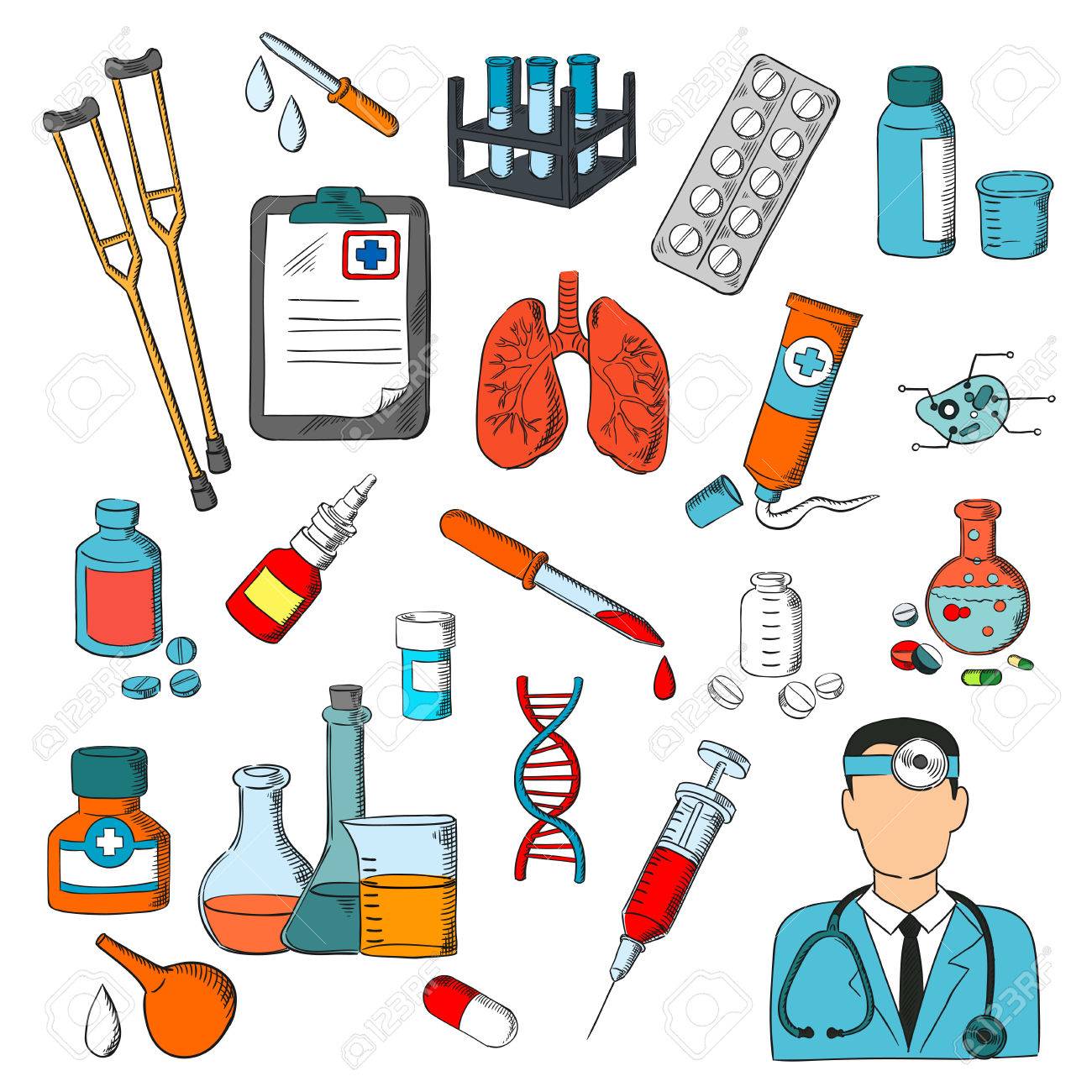 medical icons set medicine