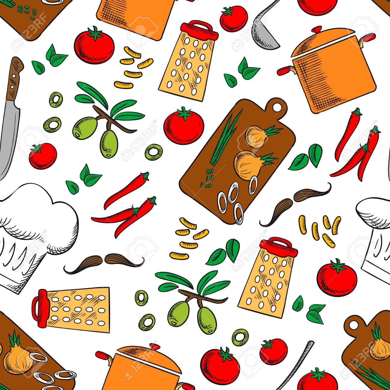 Kitchen Utensils Wallpaper cooking products and kitchen utensils seamless background Kitchen Utensils Wallpaper cooking products and kitchen utensils seamless background