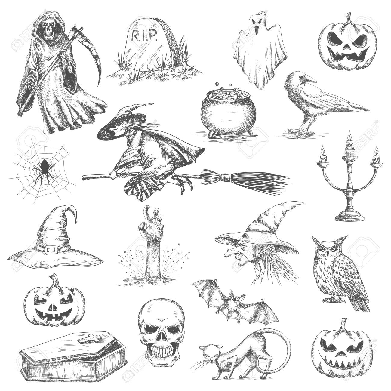 Pencil Halloween Drawings 2022