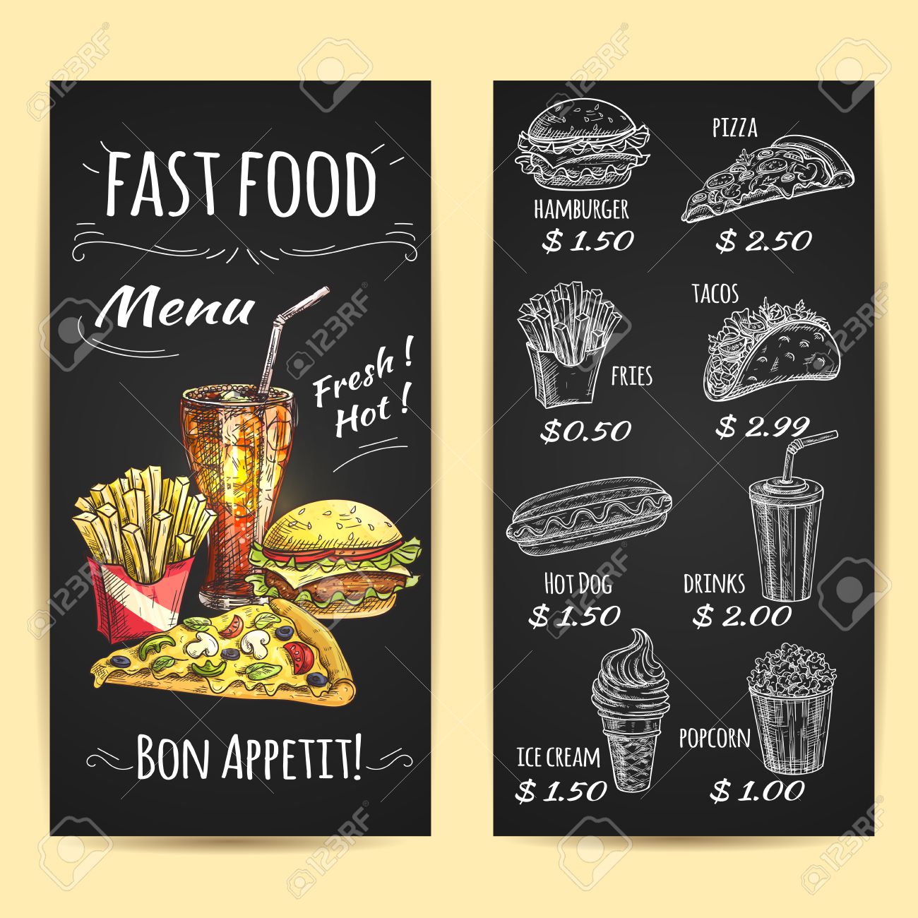 Plakat Hot Dog wetterfest Imbiss Snack Pommes Pizza Kundenstopper DINA1 Folie PV Plakat Hot Dog wetterfest Imbiss Snack Pommes Pizza Kundenstopper DINA1 Folie PV