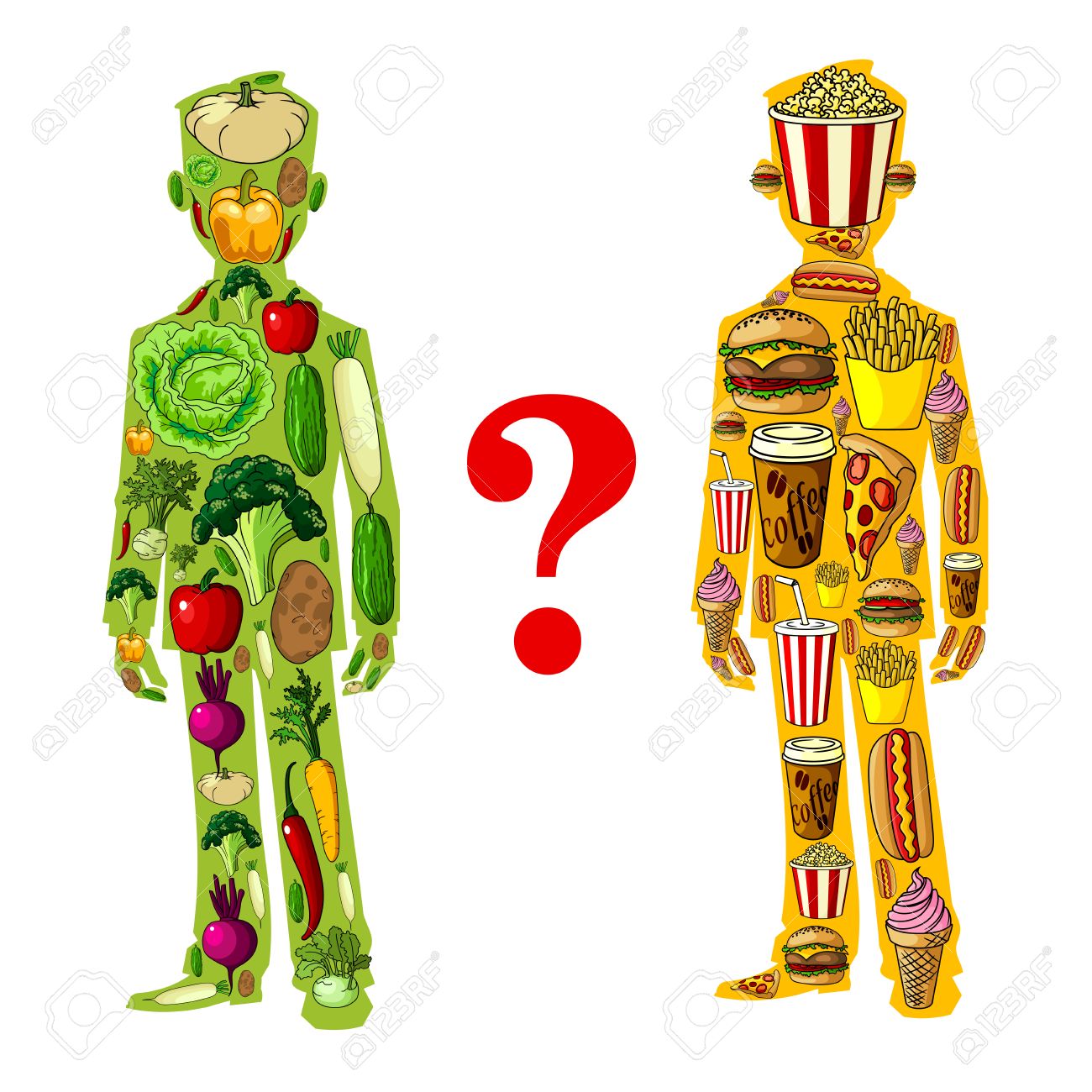 gluttony or diet human nutrition icons healthy vegetarian and human nutrition