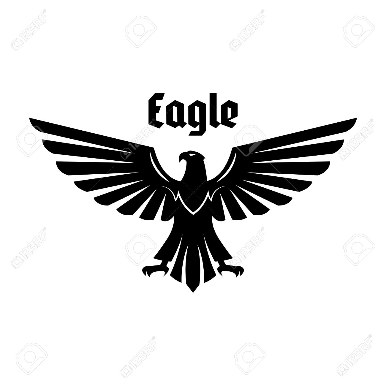 Adler Wappentier Schwarzer Adler Falke Oder Falke Vogel Mit Ausgebreiteten Flugeln Und Beinen Wappenvogel Fur Konigliche Wappen Wappen Emblem Oder Tattoo Design Lizenzfrei Nutzbare Vektorgrafiken Clip Arts Illustrationen Image