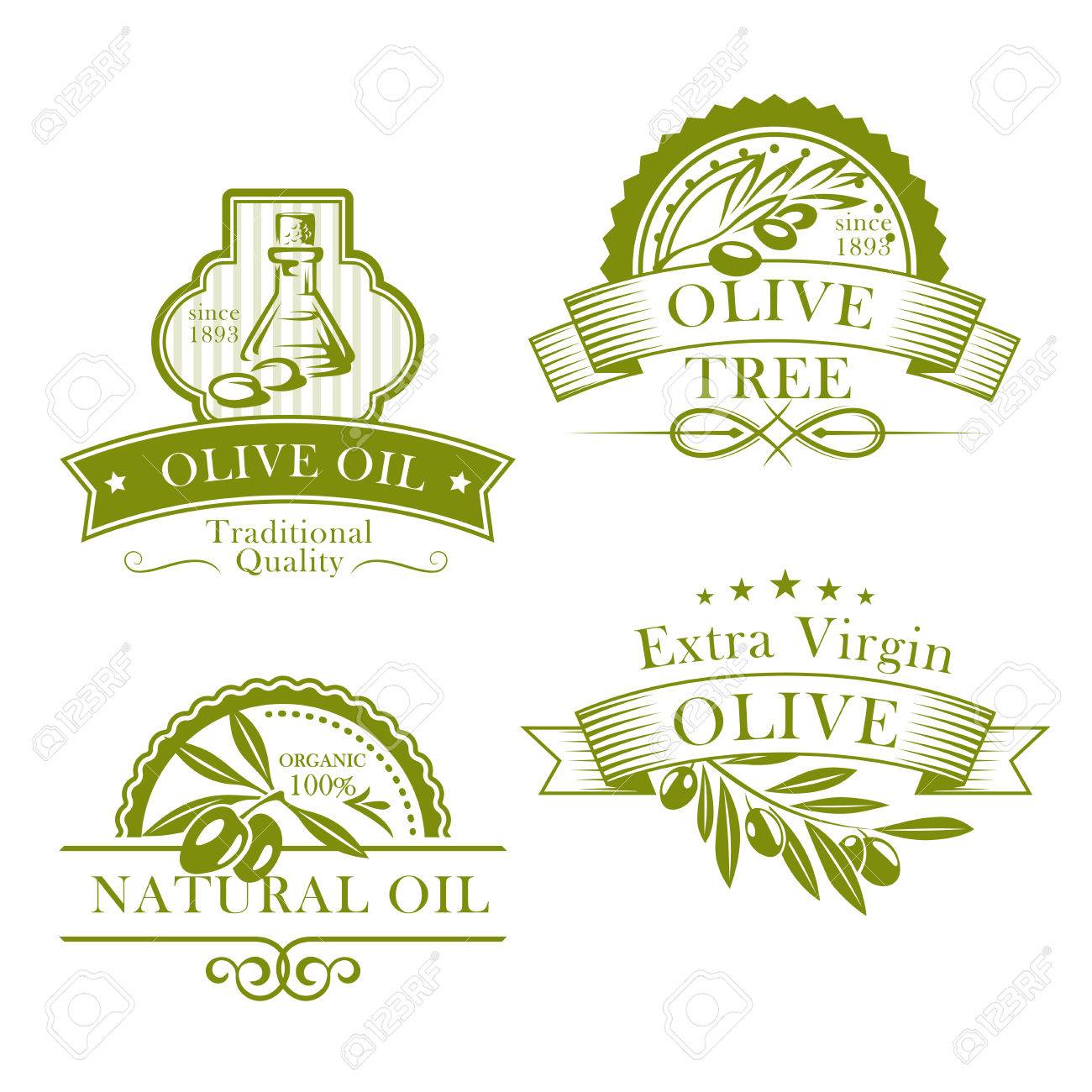 olive oil bottle and product label templates vector icons of product label templates