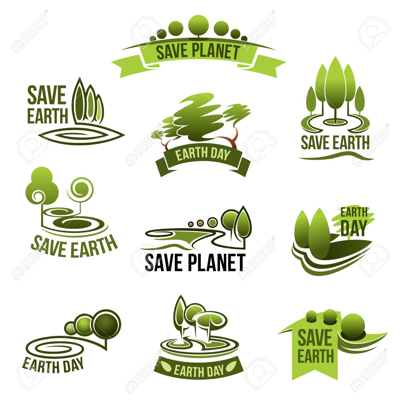 Save Earth Planet Vector Ecology Protection Icons Royalty Free Cliparts Vectors And Stock Illustration Image
