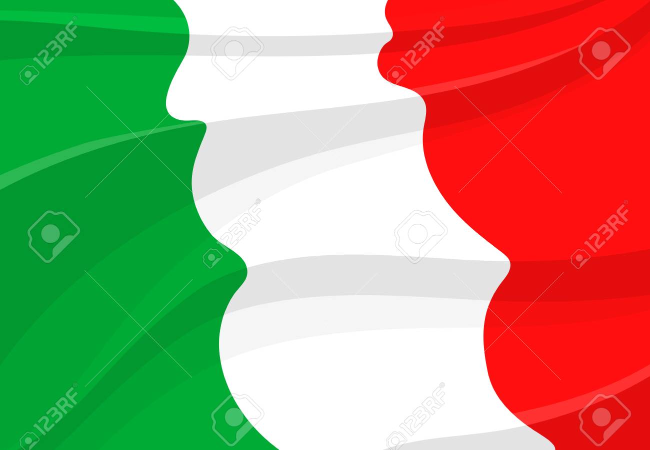 3 D スタイルのイタリア共和国の国旗 イタリア 緑 白と赤の