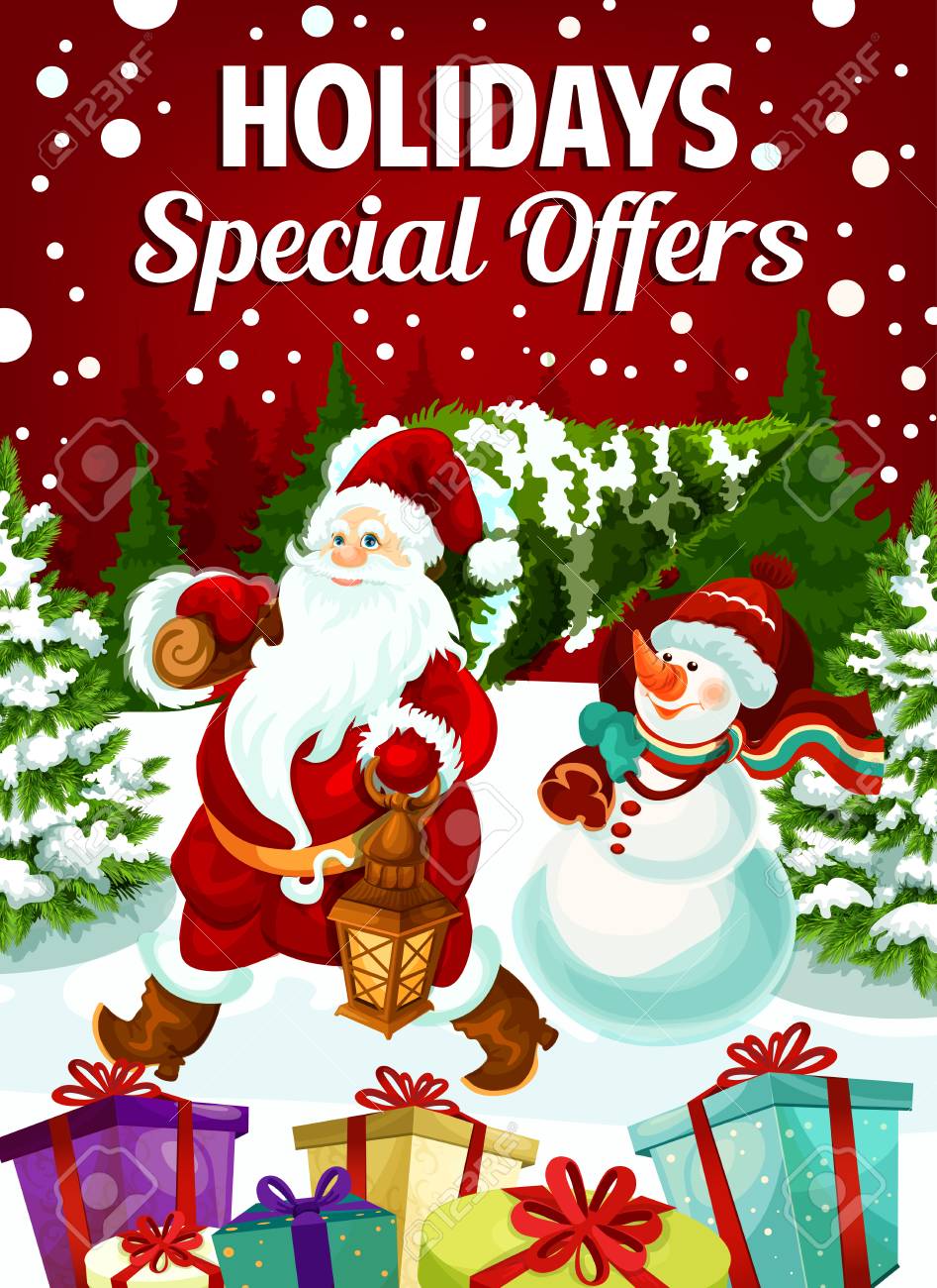 christmas sale poster for happy holidays special promo offer christmas day poster