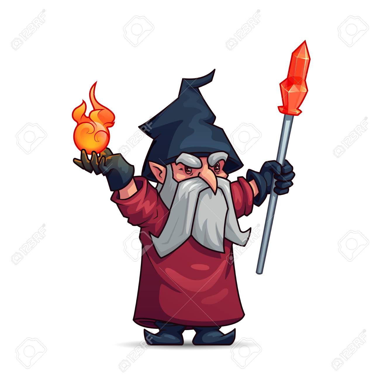 Vieux Personnage De Dessin Anime Sorcier Ou Sorcier Magicien Mechant Avec Barbe Grise Baton Magique Boule De Feu Chapeau Et Manteau Merlin Avec Des Objets Magiques Pour La Conception De Themes Halloween Vieux Personnage De Dessin Anime Sorcier Ou Sorcier Magicien Mechant Avec Barbe Grise Baton Magique Boule De Feu Chapeau Et Manteau Merlin Avec Des Objets Magiques Pour La Conception De Themes Halloween