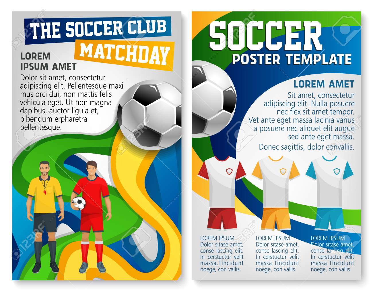 soccer club sport match poster design template for football cup