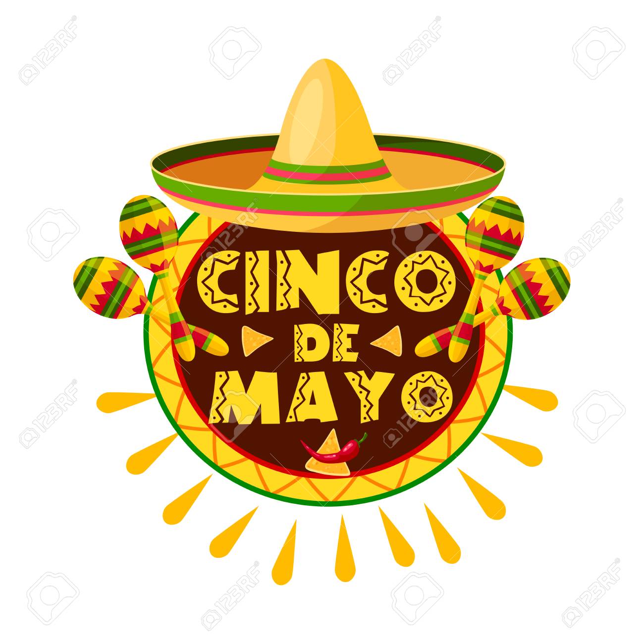 Mexican Cinco De Mayo Holiday Sombrero Maracas And Pepper Greeting Card Latin American Fiesta Mexican Cinco De Mayo Holiday Sombrero Maracas And Pepper Greeting Card Latin American Fiesta