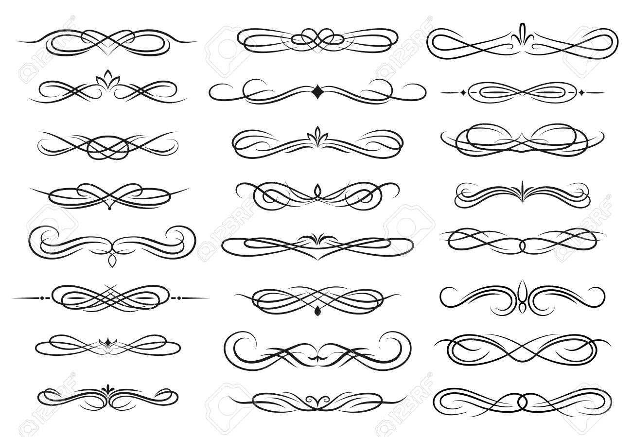 Dividers And Border Lines Vintage Wedding Invitation And Greeting Royalty Free Cliparts Vectors And Stock Illustration Image 110122356