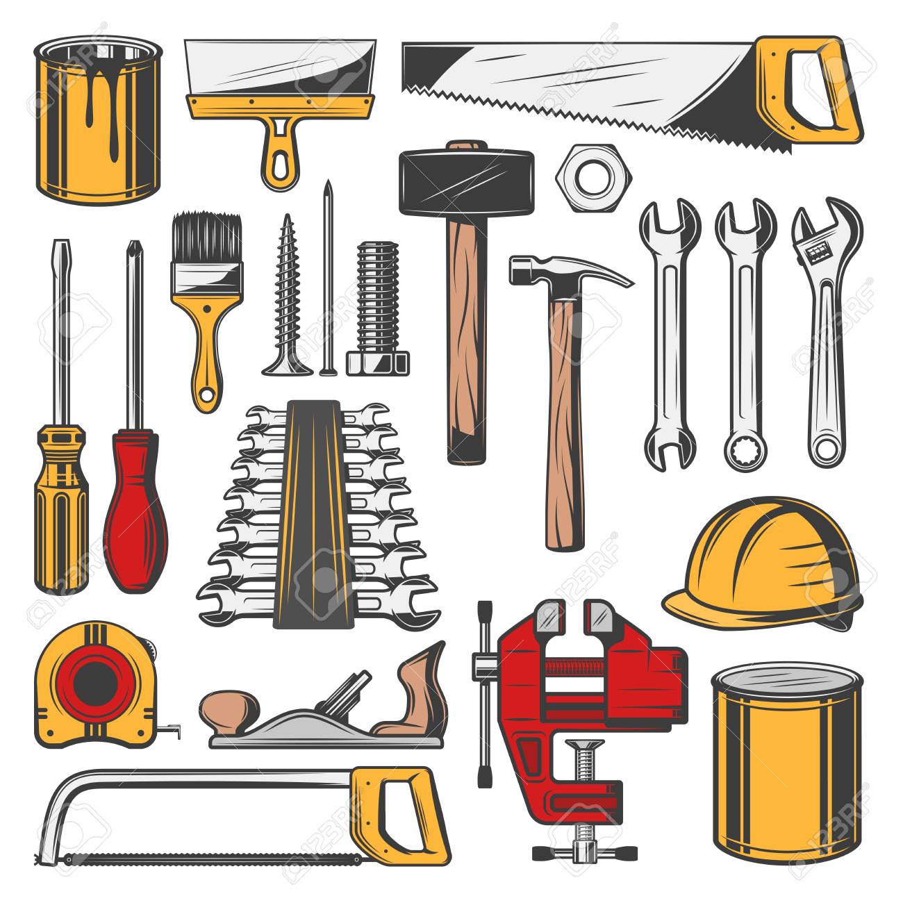 Construction Tools Set, Vector Icons. Carpentry And Building,.. Royalty Free Cliparts, Vectors, And Stock Illustration. Image 109761916.