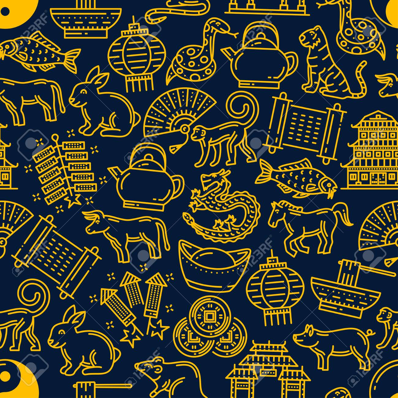 Chinese Lunar Calendar Horoscope Animals And Asian New Year Holiday Royalty Free Cliparts Vectors And Stock Illustration Image