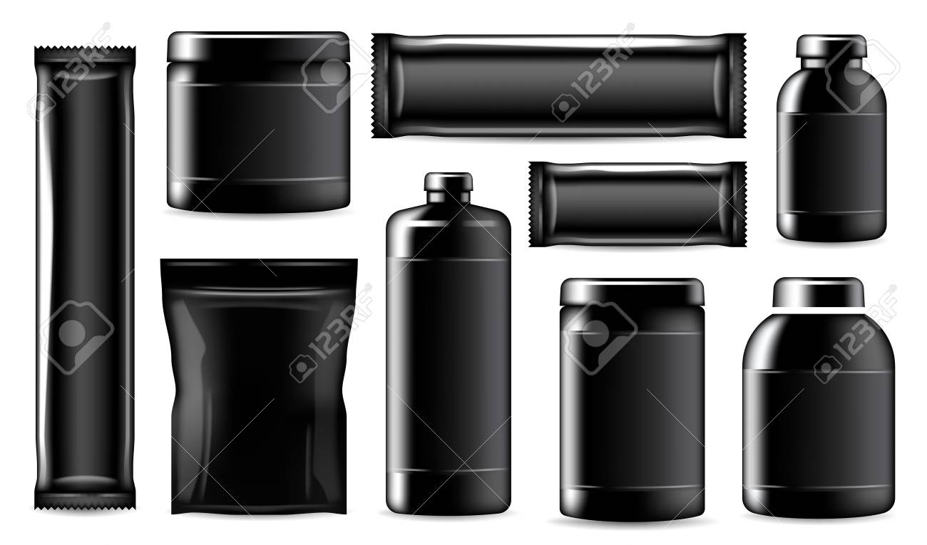 Download Sport Nutrition Containers And Package Mockup Realistic Black Royalty Free Cliparts Vectors And Stock Illustration Image 128161966 3D SVG Files Ideas | SVG, Paper Crafts, SVG File