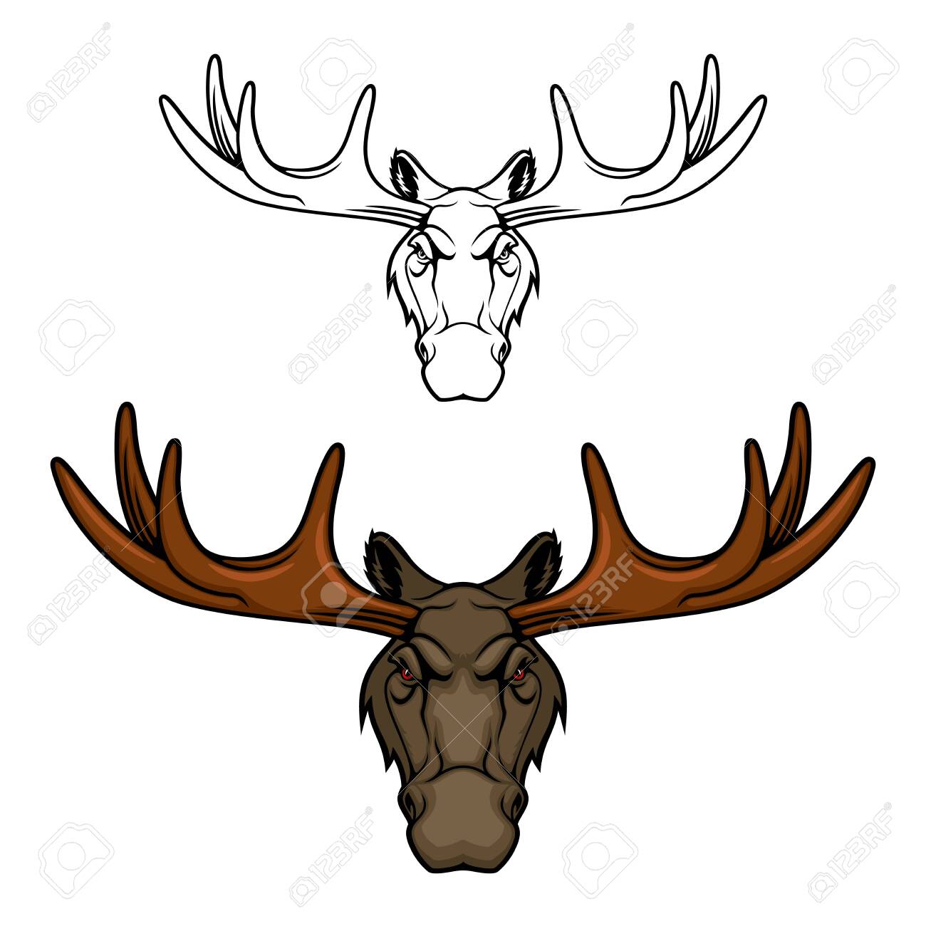Cone de vetor animal de alce com cabeça de veado ou touro alce, clube de caça ou design de mascote de equipe esportiva. wapiti de floresta selvagem com chifres de veado e pele marrom, mamífero de casco e chifres do canadá, américa do norte - 131094263 Cone de vetor animal de alce com cabeça de veado ou touro alce, clube de caça ou design de mascote de equipe esportiva. wapiti de floresta selvagem com chifres de veado e pele marrom, mamífero de casco e chifres do canadá, américa do norte - 131094263