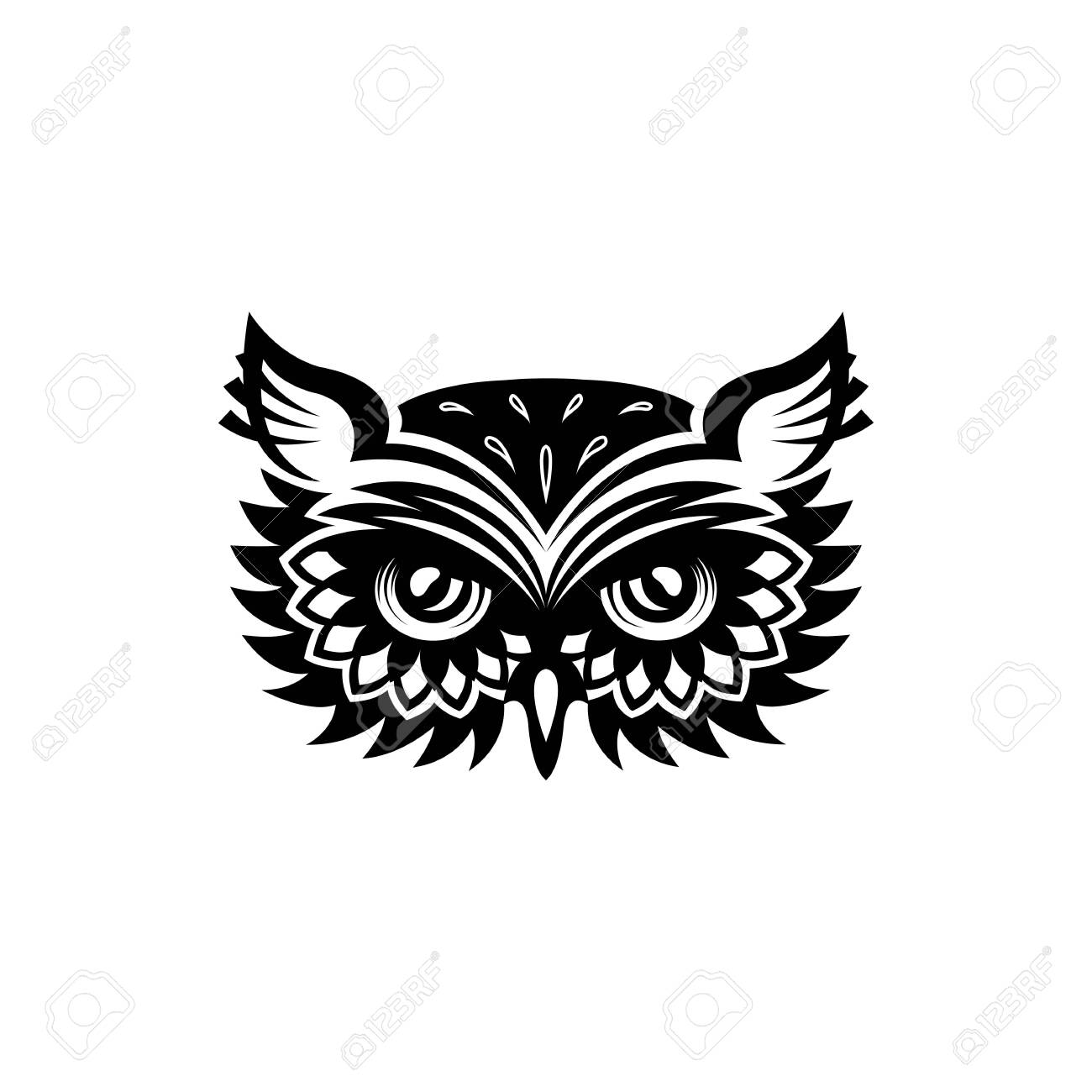 owl head silhouette vector