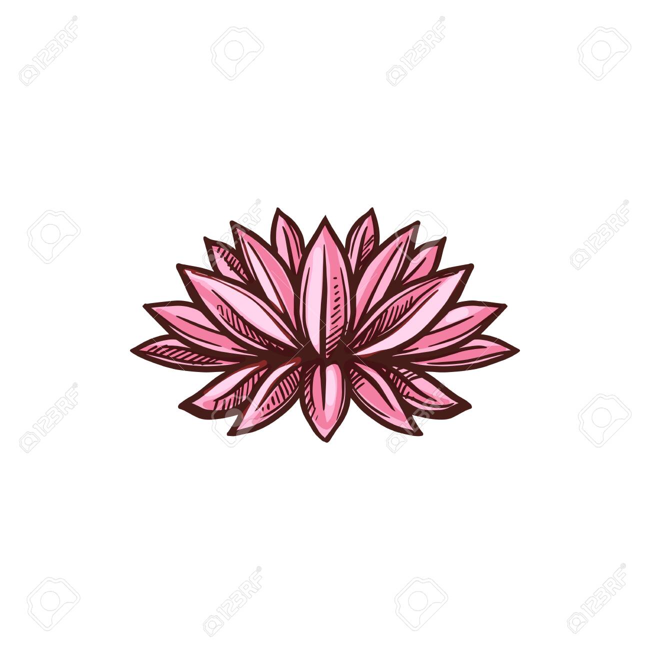 Buddhism Lotus Flower Vector Sketch Symbol. Buddhist Meditation And  Religion Royalty Free SVG, Cliparts, Vectors, and Stock Illustration. Image  144445430.
