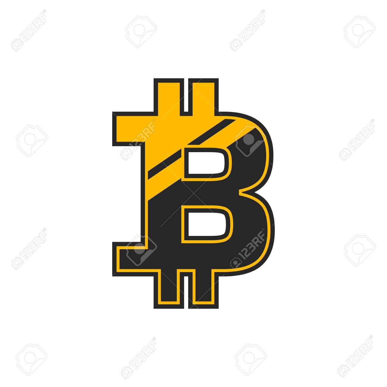 Bitcoin Isolated Symbol, Golden Letter B. Vector Cryptocurrency Sign, Metal Crypto  Bit-coin Logo Royalty Free SVG, Cliparts, Vectors, and Stock Illustration.  Image 144445404.