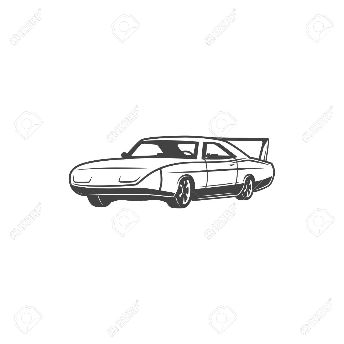 Retro Sports Car Icon Coupe Model Vehicle Vector Isolated Classic Muscle Car Motor Vintage Transport And Old Rare Automobiles Royalty Free Cliparts Vectors And Stock Illustration Image 144398290