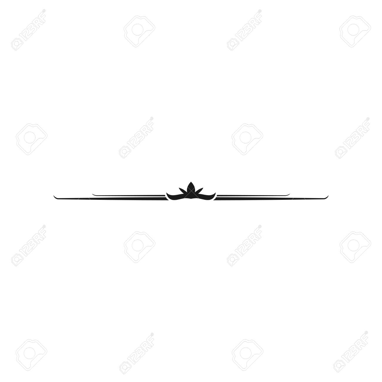 Chapter Divider And Decoration. Frame Element With Elegant Swirl, Text  Separetor. Decoration For Paper Documents And Certificates, Line And Waves  Vector Isolated. Line Boader Icon Design Royalty Free SVG, Cliparts,  Vectors, and, image size:1300x1300