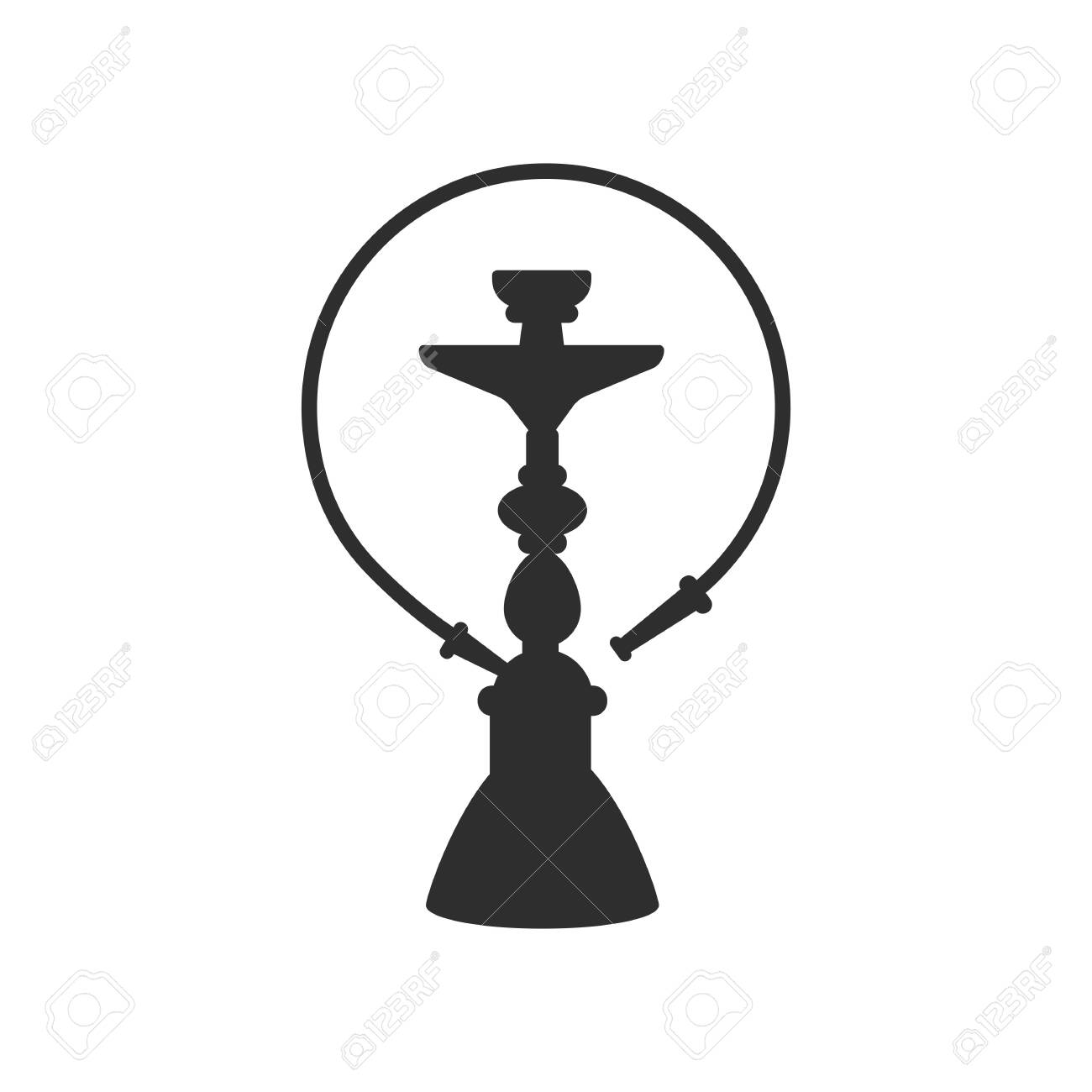 Hookah Or Shisha Silhouette Icon Vector Isolated Oriental Aroma Tobacco Smoking Pipe For Lounge Bar And Restaurant Menu Design Royalty Free Cliparts Vectors And Stock Illustration Image