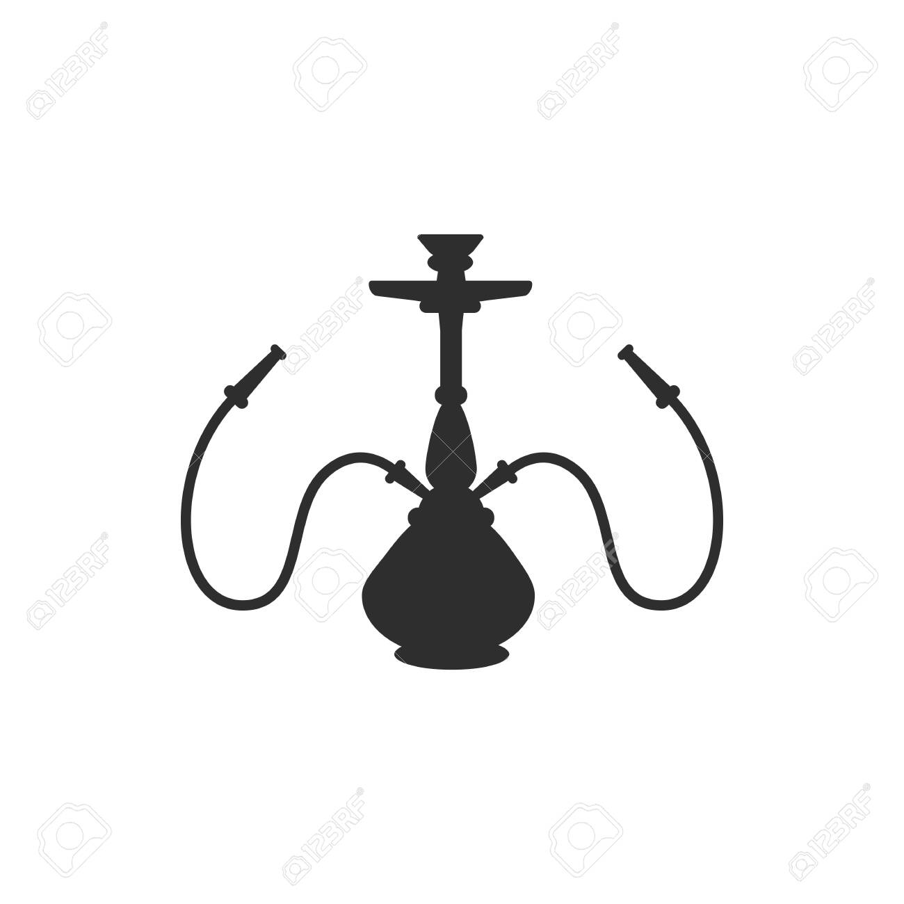 Hookah Or Shisha Silhouette Icon Vector Isolated Oriental Aroma Tobacco Smoking Pipe For Lounge Bar And Restaurant Menu Design Royalty Free Cliparts Vectors And Stock Illustration Image