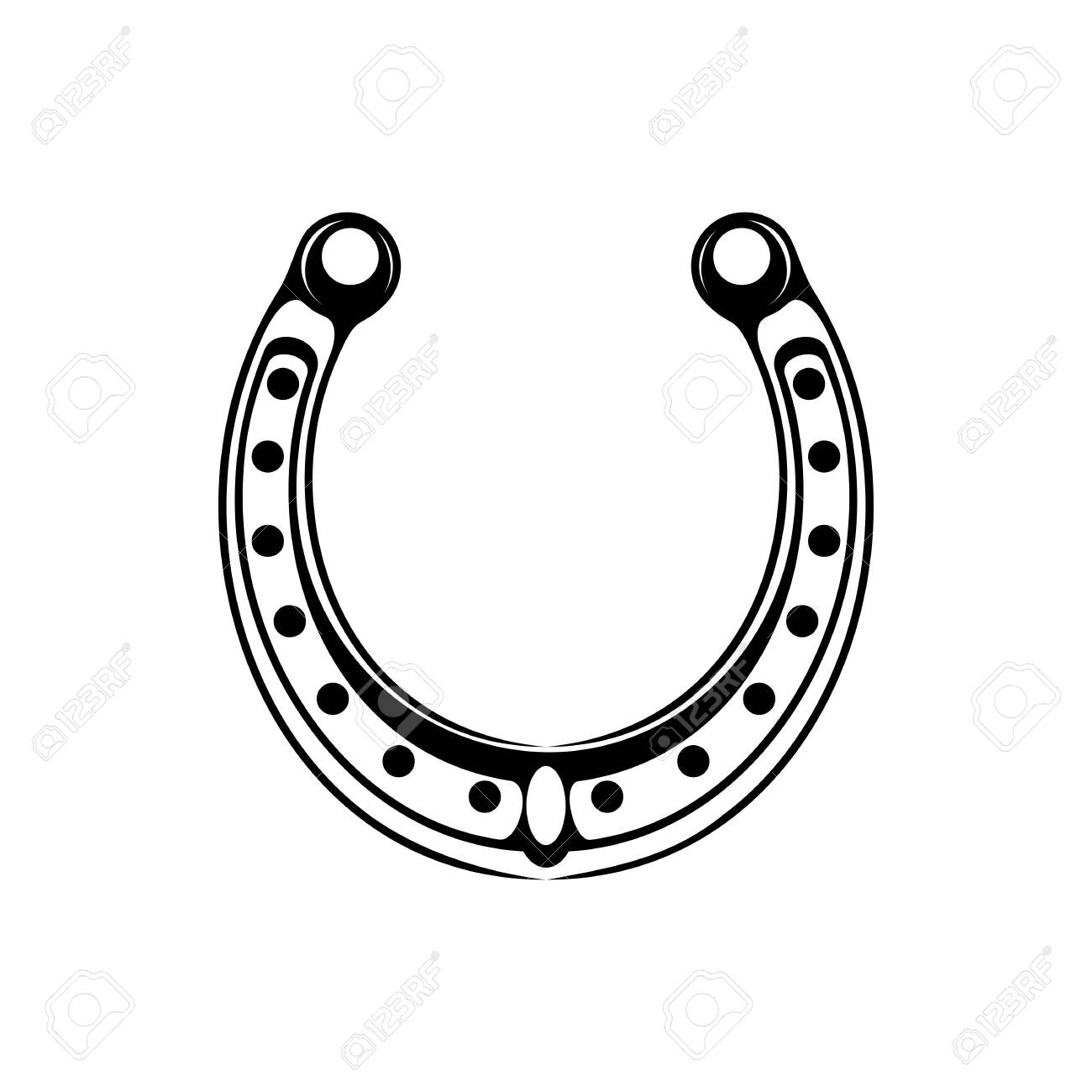 Horseshoe Icon Isolated Monochrome Mascot. Vector Good Luck Talisman, Lucky  Horse Shoe Symbol Клипарты, SVG, векторы, и Набор Иллюстраций Без Оплаты  Отчислений. Image 144810548