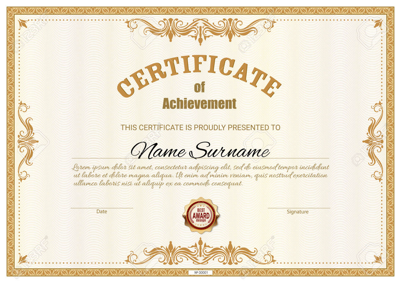 Certificate Template And Diploma Award, Vector Border Frames Intended For University Graduation Certificate Template
