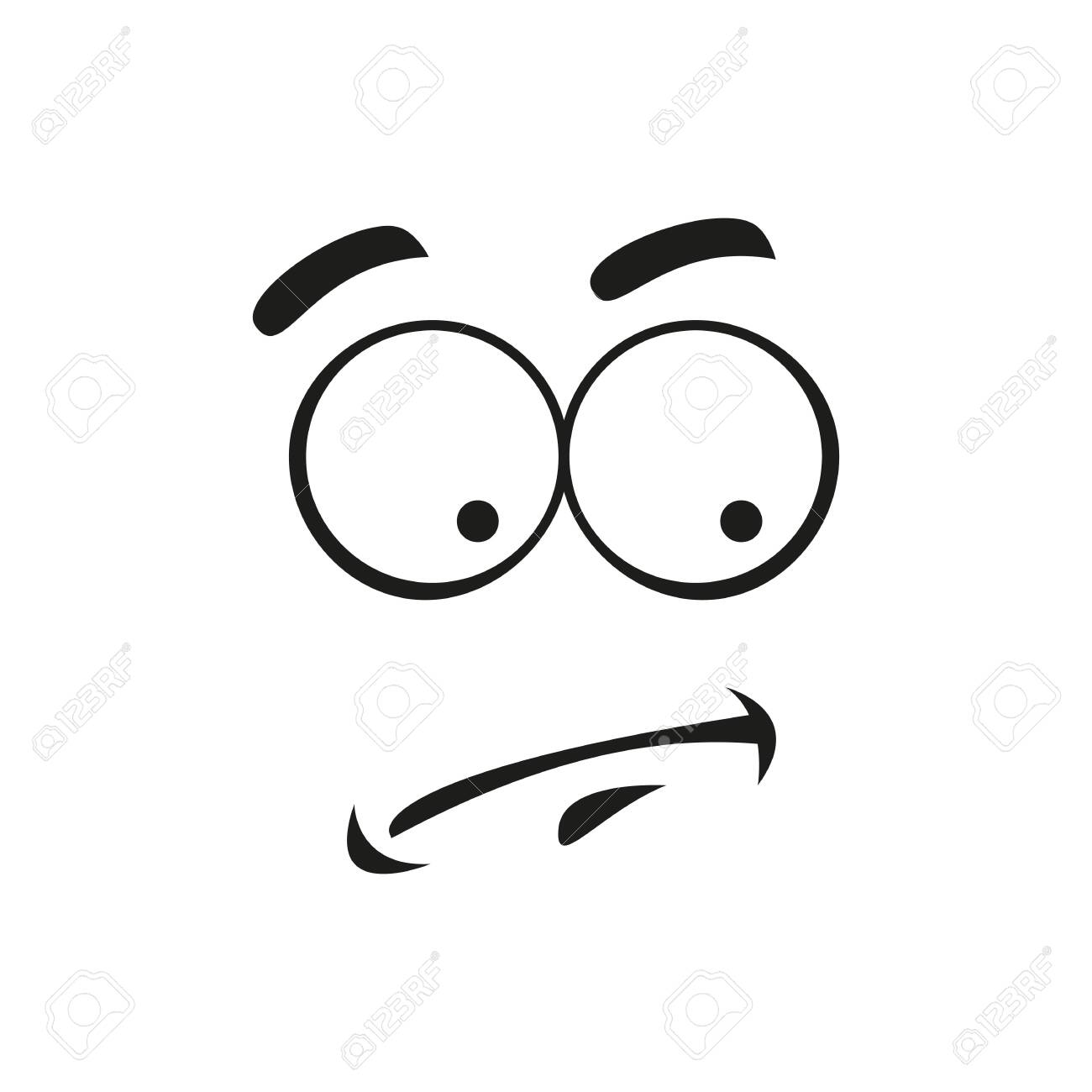 Indifferent Emoticon Face Isolated Confused Expression. Vector Apathetic  Emoji, Puzzled Line Art Character Royalty Free SVG, Cliparts, Vectors, and  Stock Illustration. Image 151334587., image size:1300x1300