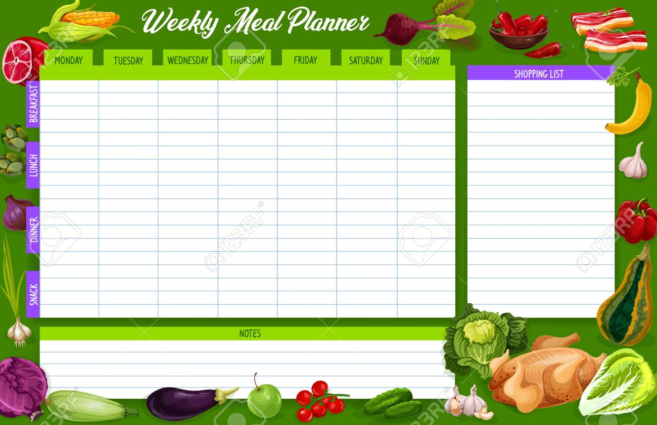 Fruit And Veg Weekly Menu Meal Planner Fruit And Veg Weekly Menu Meal Planner