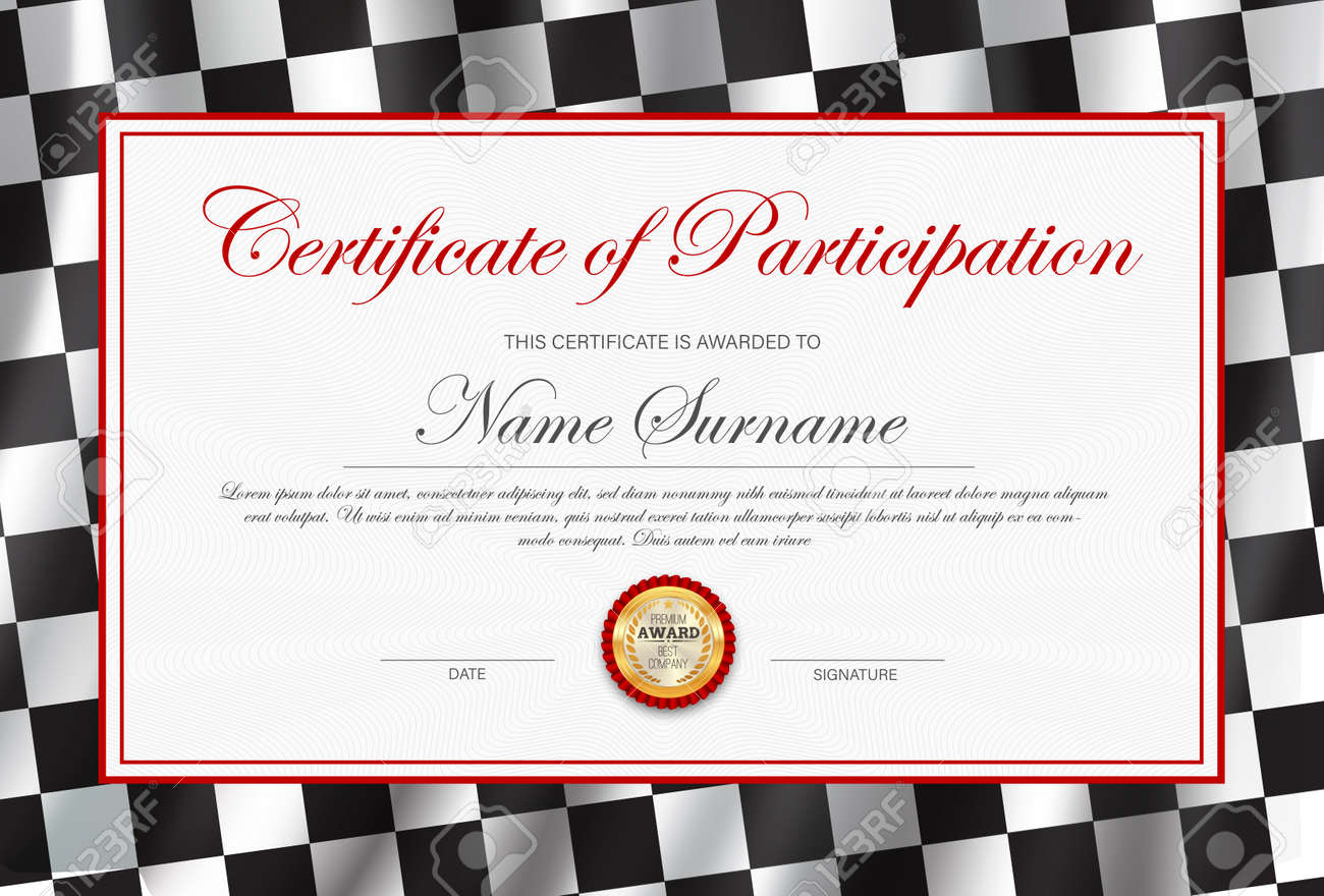 Certificate Of Participation, Diploma Vector Template With Black Pertaining To Crossing The Line Certificate Template