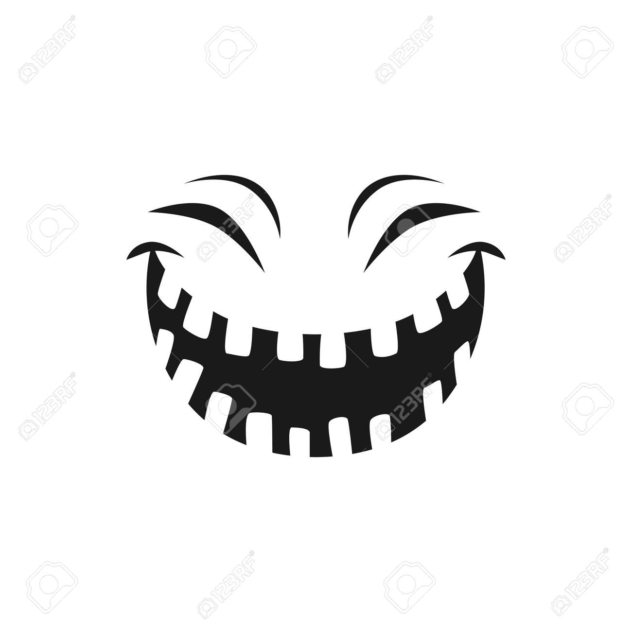 Halloween Laughing Face Vector Icon, Happy Monster Emotion, Funny