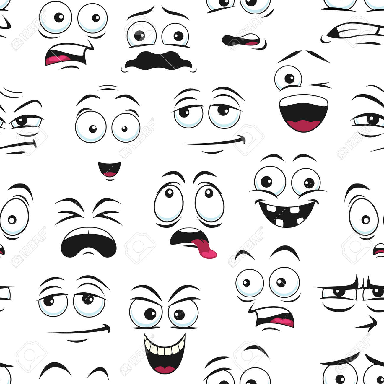 Cartoon Facial Expression Emotion Scared Sad Cry Eye Mouth