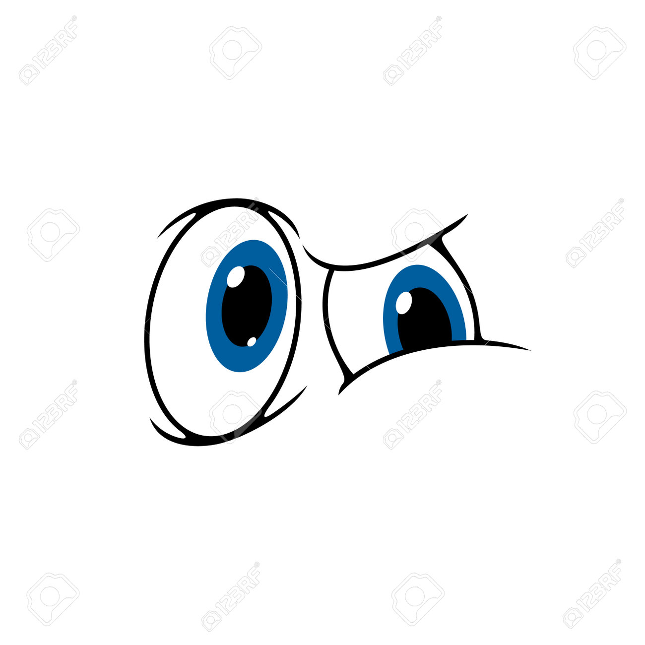 Cartoon Smile Face Character, Comic Eyes Icon, Vector Funny Emotion. Eyes  Smile With Suspicious Facial Expression, Blue Eyes Emoticon With Doubt  Squint Or Screw Stare Royalty Free SVG, Cliparts, Vectors, and Stock, image size:1300x1300